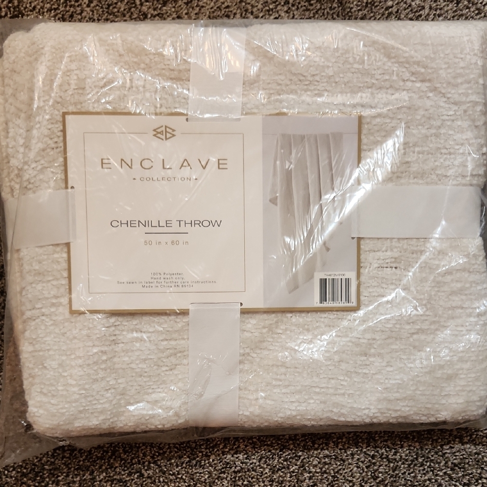 Chenille Throw Blanket - Cream